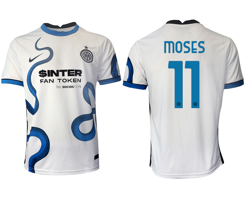 Men 2021-2022 Club Inter Milan away aaa version white #11 Soccer Jersey->inter milan jersey->Soccer Club Jersey